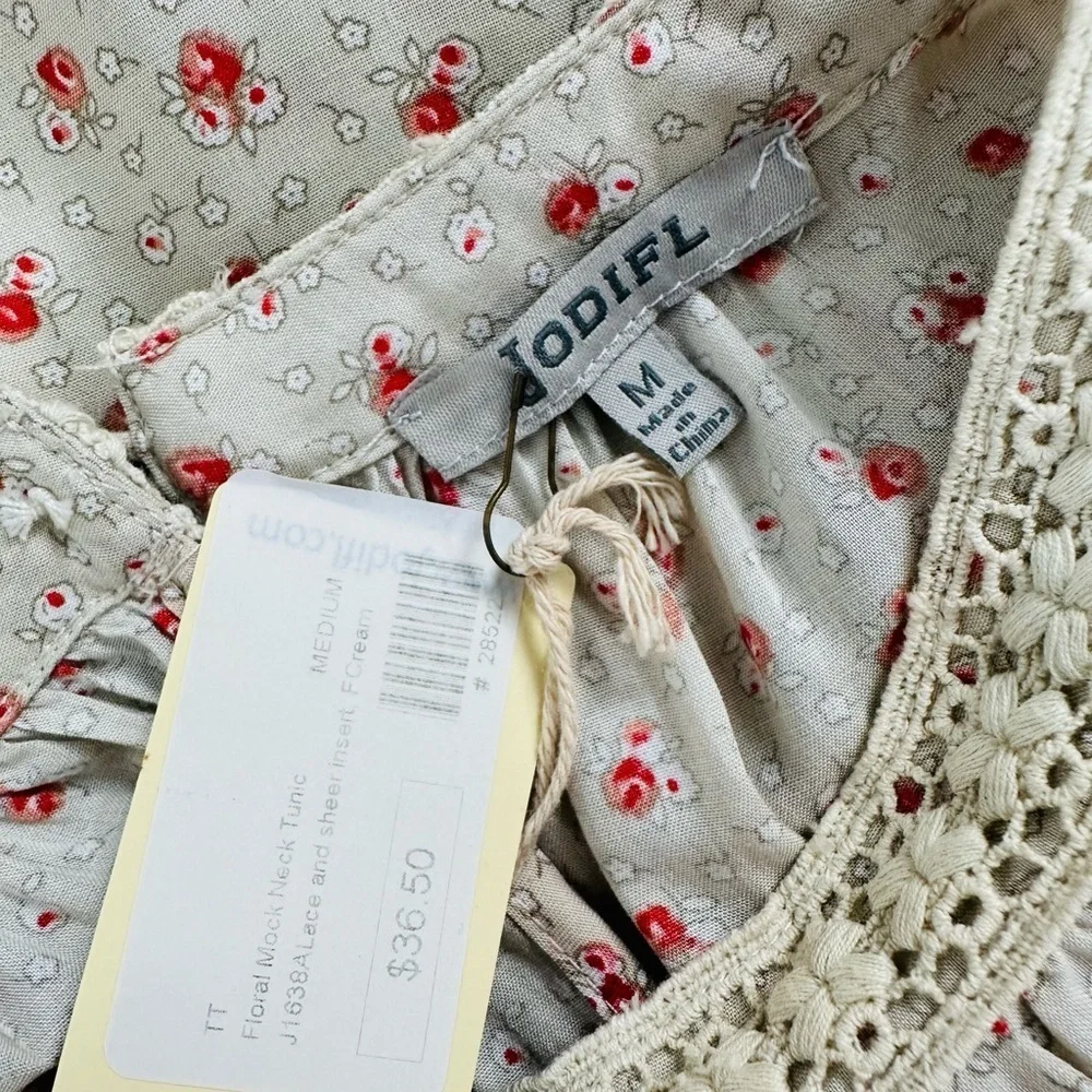 NWT Jodifl Floral Lace Boho Cottagecore Tunic